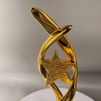 Design personnalisé de haute qualité Cristal plaqué or argent Bronze Awards Creative Design Gold Resin Star Crystal Trophies Awards