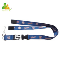 Lanière personnalisée en polyester avec logo sur mesure, fabrication chinoise, pour porte-clés et porte-badge d'identification