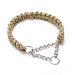 Collar y correas de perro mascota de cuerda trenzada ecológica con media cadena ajustable al por mayor - Product Image 5