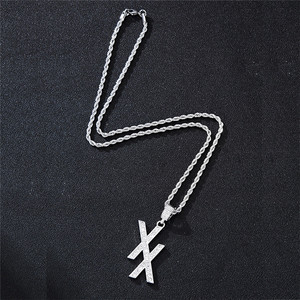 Nuevo collar con colgante inicial XX, cadena de aleación de Zinc chapada en oro/plata de 24 pulgadas, estilo Hip Hop, joyería para hombres para bodas y fiestas - Product Image 3