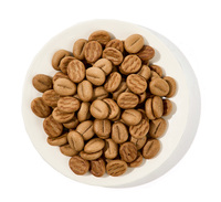 Biscuits en forme de grains de café OEM, saveur thé noir latte, biscuits croustillants, collation croustillante, marque privée, vente en gros, directement de l'usine