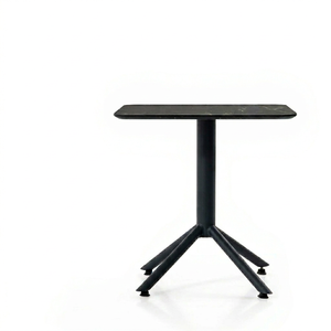 Modern Durable White Plastic Wood Slatted Top Metal Leg Bedside <b>End</b> Table for Bedroom - Product Image 2