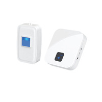 Sonnette sans fil 1 à 2, fonctionne sur piles, portée 300 m, sonnette intelligente sans fil pour maison, appel sans fil, sonnette avec lumière LED à brancher