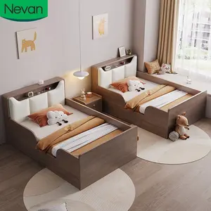 2023 nuevo estilo, muebles de dormitorio modernos, cabecero de cuero, marco de cama doble Queen, camas de bebé con funda con caja de almacenamiento