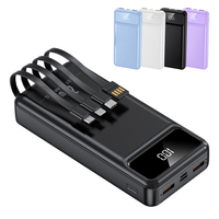 Batterie externe OEM à charge rapide, chargeur portable, banques d'alimentation, station d'alimentation 10000 mAh, batterie externe 20000 mAh avec câble pour téléphone