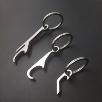 Décapsuleur de bière en acier inoxydable, porte-clés, mini décapsuleur métallique, porte-clés de poche, outil EDC pour le camping, léger, randonnée en plein air