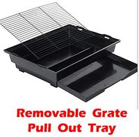 Grande volière métallique pour oiseaux avec perchoir supérieur ouvert, support roulant, étagère de rangement, plateau en plastique, plusieurs portes, alimentation facile