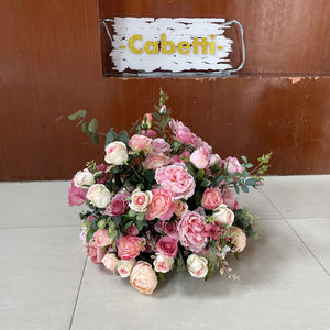 Flores artificiales de alta calidad, Rosa Blanca, peonía, Hortensia, boda, besos, Bola de flores colgante - Product Image 6