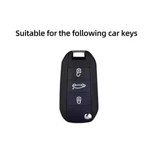 Housse de clé pour <span class=keywords><strong>Peugeot</strong></span> 208 <span class=keywords><strong>2008</strong></span> 301 308 3008 RCZ 508 408 <span class=keywords><strong>2008</strong></span> 307, étui pour Citroën C3 C4 Berlingo, accessoires avec porte-clés - Product Image 3