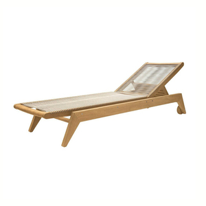 Chaises longues <span class=keywords><strong>de</strong></span> piscine extérieures <span class=keywords><strong>en</strong></span> teck naturel moderne résistant aux UV avec roulettes pour hôtel - Product Image 3