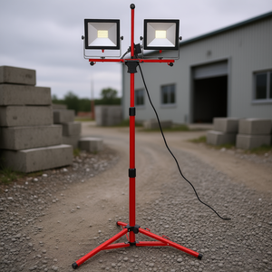 Dual Head 10000 Lumen <b>LED</b> <b>Work</b> <b>Light</b> 27.6-68.1 In Adjustable IP65 Waterproof Foldable Tripod Stand 5000 Kelvin Workshop - Product Image 2
