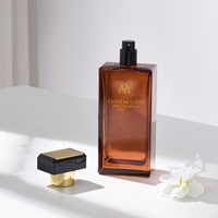Flacon de parfum rectangulaire de luxe avec vaporisateur 100 ml, logo personnalisable et boîte d'emballage disponibles, échantillons gratuits disponibles