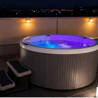 Spa extérieur moderne et portable pour 4-5 personnes, en acrylique, autoportant, avec système de contrôle Balboa, 12 jets, pour usage hôtelier