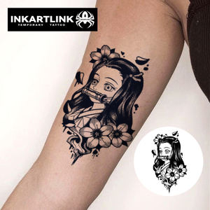 INKARTLINK Autocollant <span class=keywords><strong>Tatouage</strong></span> Fille Anime Japonaise Style Kawaii Fleur de <span class=keywords><strong>Cerisier</strong></span> Sakura Herbal 15 Jours Art Corporel Fournitures en Gros - Product Image 2
