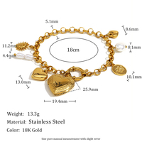 Dreamidea Bracelet en plaqué or 18K fait main pour femme, coquillage, hippocampe, breloques en acier inoxydable, accessoires de plage inspirés de l'océan