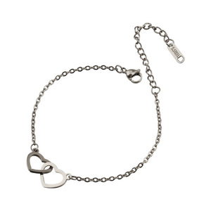 Fashion Stainless Steel Double Heart <strong>Couple</strong> <strong>Bracelet</strong> <strong>for</strong> Jewelry Shop Wholesale N25741 - Product Image 2