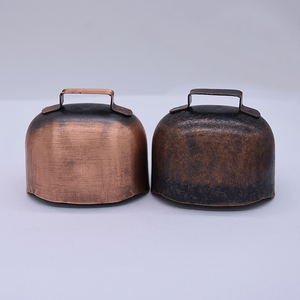 <span class=keywords><strong>Campanaccio</strong></span> in metallo con manico antico vintage rosso ottone mucca/capra campana - Product Image 4