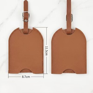 Étiquette de bagage minimaliste et polyvalente en PU, étiquette de dépose et d'embarquement, étiquette anti-perte pour valise - Product Image 2