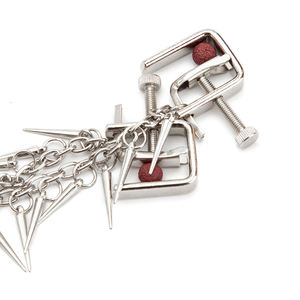 Estimulador de Pezones de Acero Inoxidable Black Wolf SM Game Play, Juguete Sexual con Clip y Borlas para Mujer - Product Image 6