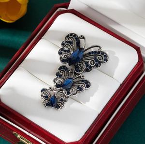 Autumn Winter Butterfly Full Diamond Alloy Brooch <b>Pins</b> Female Luxury Wedding Party Engagement Corsage Gold Plated Gift - Product Image 2