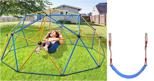 Ensemble de jeux d'extérieur pour enfants CTSC 10 pieds/12 pieds Dômes d'escalade Glissière Barre de singe Balançoire <span class=keywords><strong>Cabane</strong></span> avec panier de basket Super amusant pour les jardins - Product Image 6