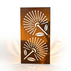 Weathered Corten Steel Rust Screen Abstract Pattern Outdoor Privacy Partition Commercial Patio Screen - Product Image 3
