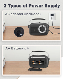 Radio AM FM portable, <span class=keywords><strong>piles</strong></span> AA, prise secteur, haut-parleur mural, prise casque, radio à <span class=keywords><strong>transistor</strong></span>, meilleure réception, gros bouton, petite radio - Product Image 4