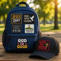 Lot de patchs personnalisés brodés pour casquettes de camionneur, motifs religieux chrétiens, thermocollants et à velcro, pour vêtements