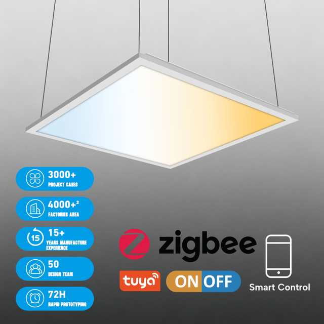 Custom Lumen Smart LED Panel Light 60 X 60 2ftx2ft 25W 30W CCT Selectable Recessed LED Zigbee Panel Light for Commercial Office