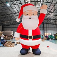 Père Noël gonflable sur mesure, en tissu Oxford avec éclairage LED, décoration de dessin animé pour les fêtes et les festivals