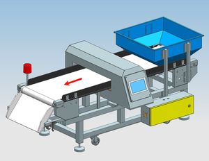 Chaîne de production d'emballage de feuille d'aluminium d'écran tactile de haute précision de bonbons de CQ-807 CHAOQIANG détecteur de métaux de nourriture avec le rejet d'aileron - Product Image 1