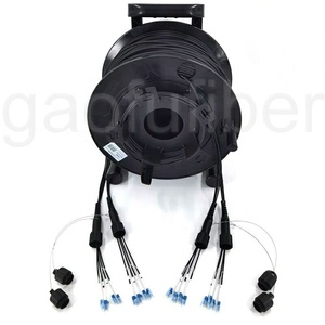 Câble à fibre optique monomode blindé tactique personnalisé 1000m OS2 Duplex Simplex LC avec <span class=keywords><strong>enrouleur</strong></span> de déploiement portable noir - Product Image 5