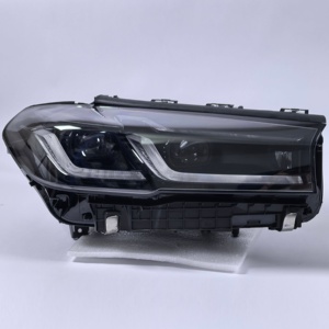 Faro LED LCI OEM per <span class=keywords><strong>BMW</strong></span> Serie 5 M5 530i 540i G30 2021 2022 2023, Sfondo Nero con Occhi d'Angelo Gialli, Parte Originale G30 - Product Image 2