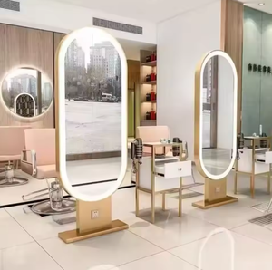 Miroir de coiffure professionnel double face doré pour salon de coiffure, design moderne pour centre commercial, atelier - Product Image 6