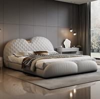 Lit King Size de Luxe Moderne en Cuir avec Rangement, Écologique, Durable, Cadre en Bois, Fonctionnel pour Appartement, Haut de Gamme, Élégant pour Chambre Parentale