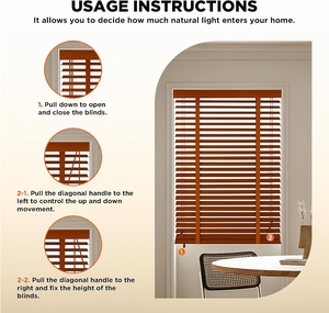 इनडोर खिड़कियों के लिए लकड़ी के ब्लाइंड्स: ठोस लकड़ी के ब्लैकआउट अंधा और रंग, काले बाहर गोपनीयता क्षैतिज अंधा - Product Image 5