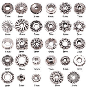 ลูกปัดโลหะสีเงินทิเบตแบบดอกไม้สำหรับทำเครื่องประดับ DIY งานฝีมือ ขายส่งจากโรงงาน - Product Image 2