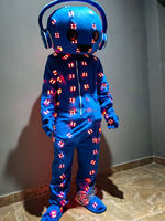 Combinaisons d'armure LED Vêtements lumineux à LED Robes de bal Casque Cosplay Pour Boîtes de nuit Fête KTV LED Robot Costume