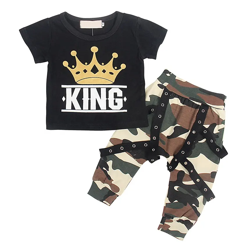 Conjunto duas peças camiseta e short para bebês, camiseta estampada manga curta + shorts