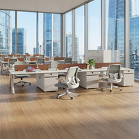 Poste de travail de bureau individuel moderne en bois avec cloison de séparation pour employés, ensemble de mobilier de bureau en gros