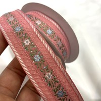 Cinta Jacquard Bordada Estilo Chino - Cinta Decorativa Tejida para Ropa Étnica y Manualidades