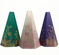 Boîte cadeau rigide multicouche en forme de tour hexagonale écologique personnalisée pour Noël, avec estampage à chaud pour chocolats et cadeaux de fêtes