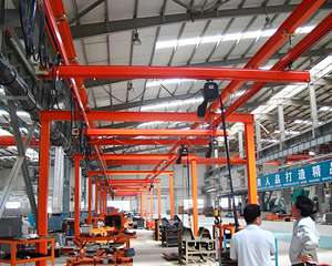 Pont roulant rigide léger pour poste de travail intérieur 250kg/500kg, avec palan électrique à câble autoportant pour moteur, à poser au sol - Product Image 6