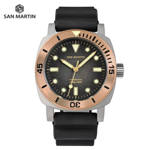 Reloj de Buceo Retro de Titanio San <span class=keywords><strong>Martin</strong></span> 42mm NH35 Automático para Hombre Relojes Mecánicos Bisel de Bronce Zafiro Luminoso Resistente al Agua 200m - Product Image 1