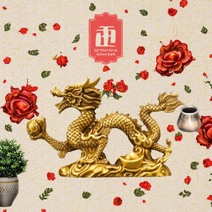 Sẵn Sàng Để Tàu Rồng Vàng Đồ Trang Trí Nhà Kích Thước Khác Nhau Brass Điêu Khắc Bronze Bức Tượng Sơn Kim Loại Mô Hình Thủ Công - Product Image 2