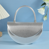 Sac de soirée semi-circulaire métallique pour femme, avec rabat magnétique, chaîne bandoulière, pour mariage, bal de promo, soirée, sac à main formel pour femme