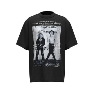 Summer Fashion New Street Trend 100% Cotton Washed Tee Cultural Shirt Character Print Breathable Anti-Pilling Neck Men's T-Shirt - Product Image 2