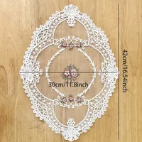 Napperon de table décoratif en polyester brodé de dentelle, style européen, écologique, motif floral vintage, pour table basse et photos