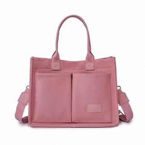 Bolso de Hombro Tipo Tote de Lona Vintage para Mujer, Venta al Por Mayor, Reutilizable, Promocional, con Dos Asas, Cierre Abierto y Bolsillos - Product Image 5
