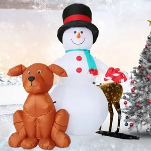 פופולרי מסחרי חג קישוט 8FT 2.4M שלג וכלב חג המולד מתנפח למכירה
